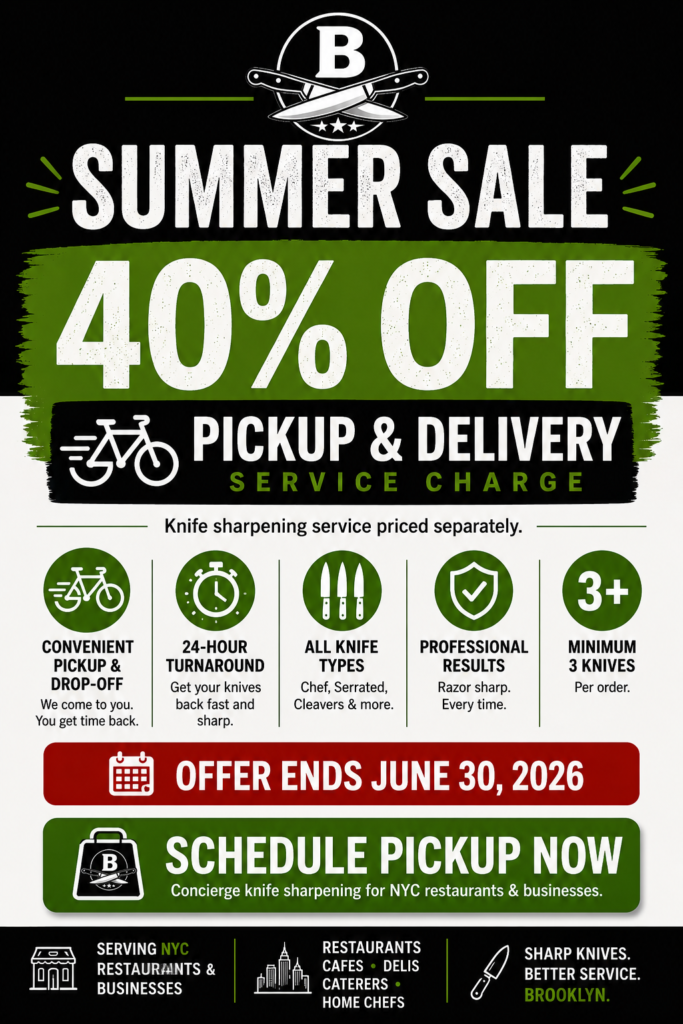 Brooklyn Knife Sharpening 40%off Pick Up Delivery Service Summer sale